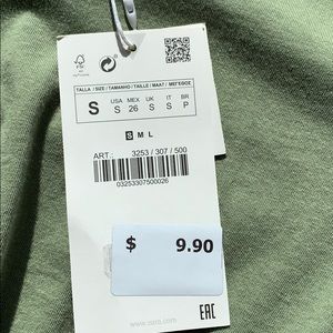 zara green t-shirt